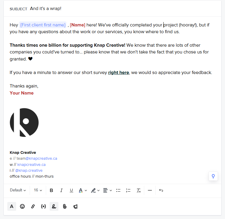 Testimonial Strategies in a follow-up