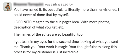 Testimonial of a happy client